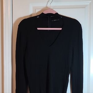 Zara Elegant Black Long Sleeve Top